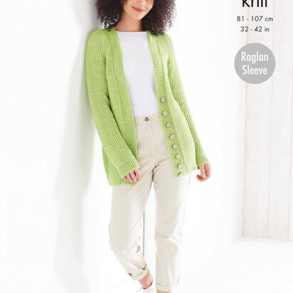 Sweater and Cardigan Knitted in King Cole Cottonsoft DK - 5736 - Downloadable PDF