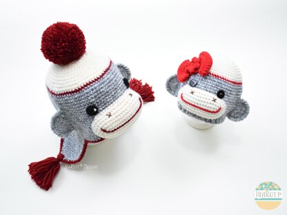 Spunky The Sock Monkey Hat Crochet pattern by Ira Rott