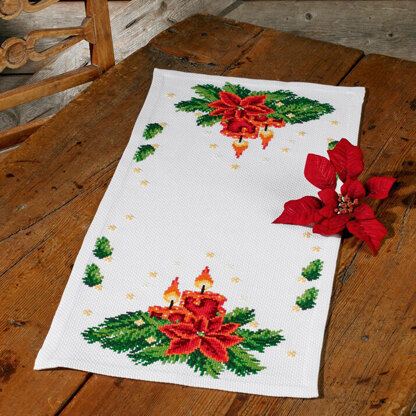 Permin Christmas Lights Tablemat Cross Stitch Kit - 36cm x 78cm