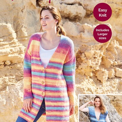 Waistcoat & Jacket in Hayfield Spirit Chunky - 8252 - Downloadable PDF