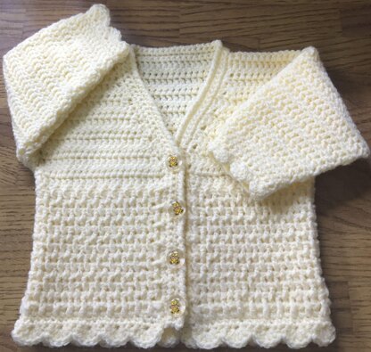 DK Crochet Cardigan Pattern For Baby/Child. Birth to 6 years (1016)