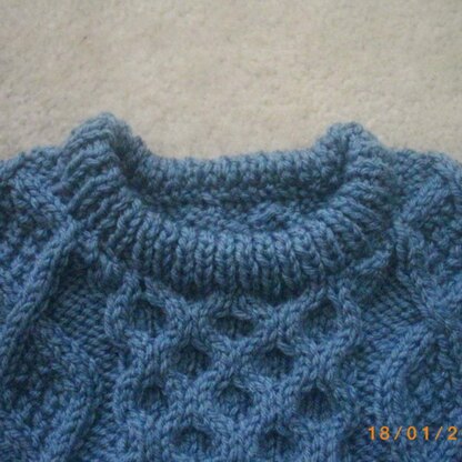 Bruadair aran sweater for baby and toddler