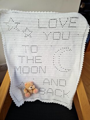 Love you to the moon and back Filet Blanket