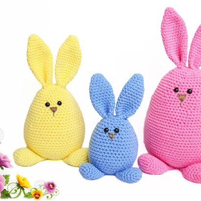 Crochet bunny family. Amigurumi toy. My first bunny. Nursery decor. Easter decoration