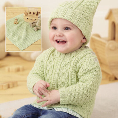 Sweater, Hat and Blanket in Sirdar Supersoft Aran - 4829 - Downloadable PDF