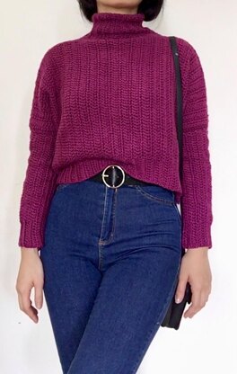 Crochet Turtleneck Sweater