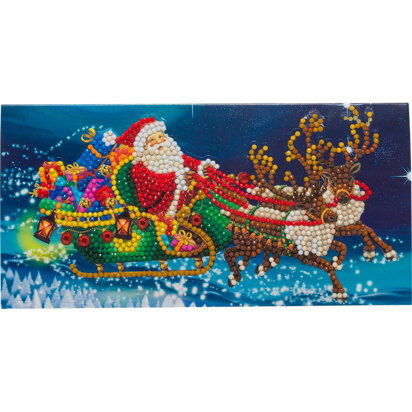 Crystal Art Santa's Sleigh, 11x22cm Card Diamond Painting Kit