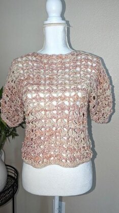 Sand Dunes Crochet Mesh Pull-Over