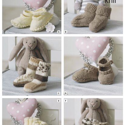 Socks, Booties & Shoes in King Cole Cherish  - 4652 - Downloadable PDF