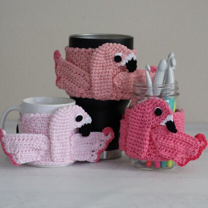 Rosy the Flamingo Coffee Cozy