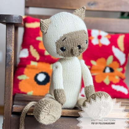 Knitting Pattern Large Kitty toy