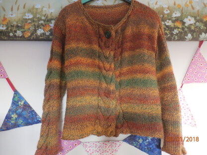 Ladies Chunky Marble Knit Cardigan