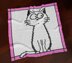 White Cat Blanket Wondering Kitten Throw Pink Border C2C CROCHET PATTERN