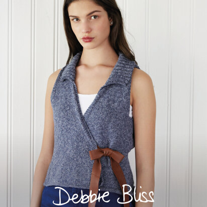 "Paige Top" - Top Knitting Pattern For Women in Debbie Bliss Cotton Denim DK - DBS053