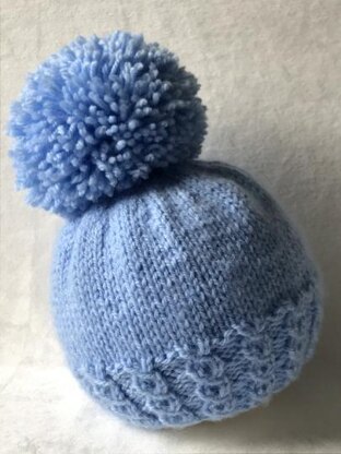 Babys Cablette pom pom hat