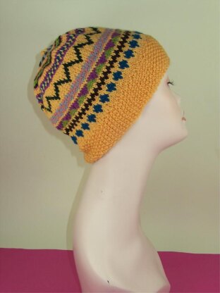 Simple Fairisle Slouch Hat