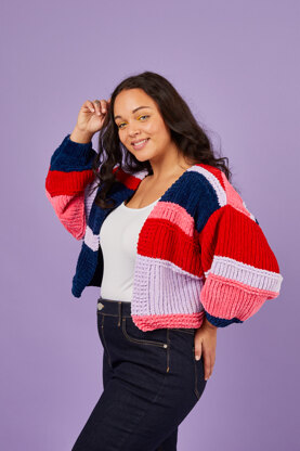 Oh So Dreamy Cardigan - Free Knitting Pattern for Women in Paintbox Yarns Chenille by Paintbox Yarns