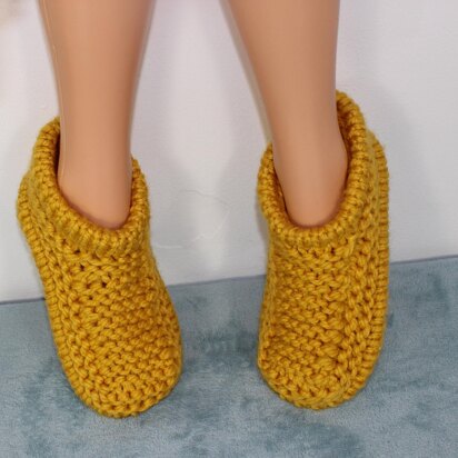 Ladies Simple Super Chunky Slippers Circular