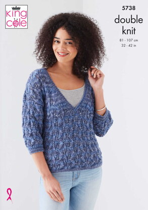 Sweaters Knitted in King Cole Island Beaches DK - 5738 - Downloadable PDF