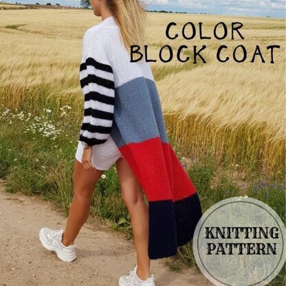 Color Block Coat-Cardigan