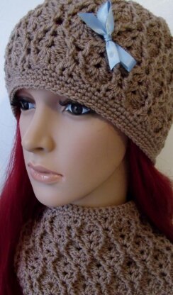 Hat with Cable & Eyelet Design - Slouch or Beanie