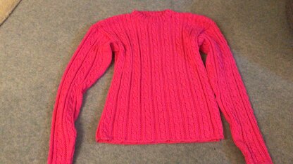 Ladies skinny rib Cable jumper