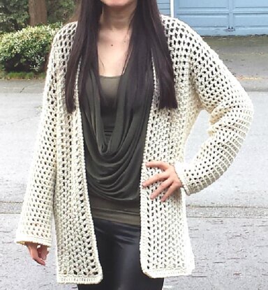 So Cute Filet Mesh Crochet Cardigan