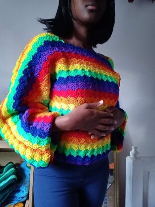 Lili Rainbow Crochet Sweater