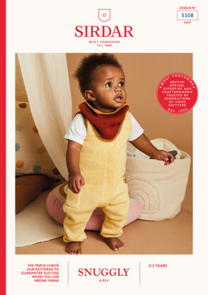 Laid Back Romper & Bib in Sirdar Snuggly 4ply - 5508 - Downloadable PDF