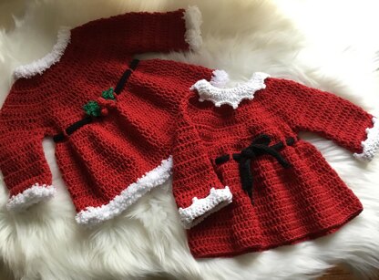 Santa Baby Dress & Cardigan Set N 338