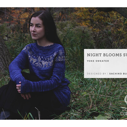 "Night Blooms Sweater by Sachiko Burgin" - Sweater Knitting Pattern For Women in The Yarn Collective