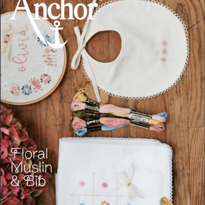 Anchor Floral Muslin & Bib - ANC0003-97 - Downloadable PDF