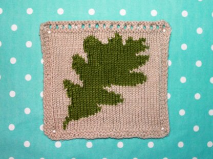 Oak Leaf Intarsia Square