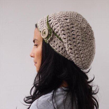 Button tab  slouchy hat