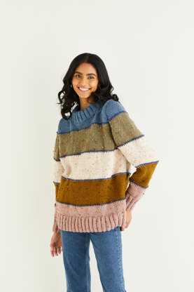 Sweater & Scarf in Hayfield Bonus Chunky Tweed - 10339 - Downloadable PDF