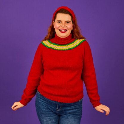 Paintbox Yarns Bobble Yoke Jumper PDF (Free)