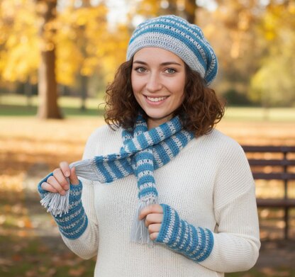 Hat, Scarf and Gloves Crochet Pattern #152