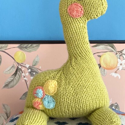 Cuddly Diplodocus Dinosaur Toy - knitting pattern