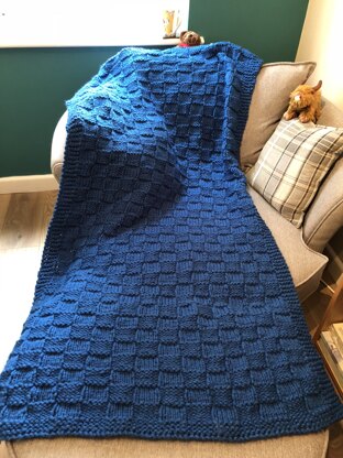 Blue chessboard blanket