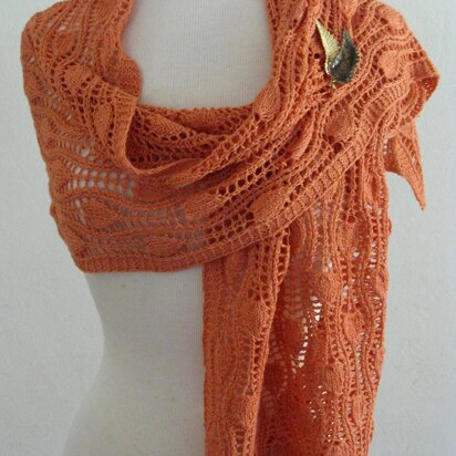 K752-Rosebuds Lace Stole