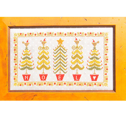 Historical Sampler Company Noel Christmas Trees Cross Stitch Kit - 16ct Aida - 19cm x 19cm