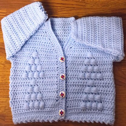 Baby Crochet Cardigan Pattern in DK (Sizes: 3 Months - 6 Years) (1018)