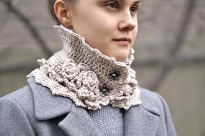 Elegant Rose Neck Warmer Scarf