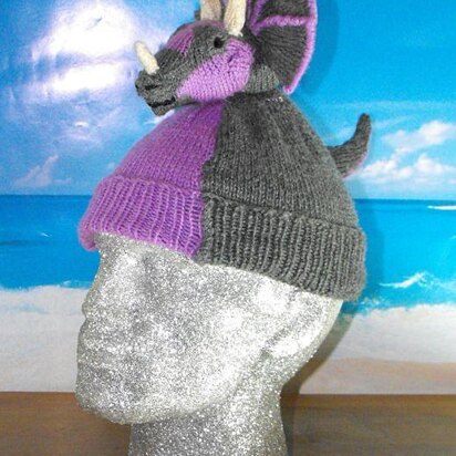 TRACY TRICERATOPS BEANIE HAT KNITTING PATTERN