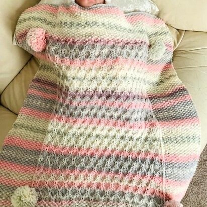 FLY ME TO THE MOON baby blanket - knitting pattern