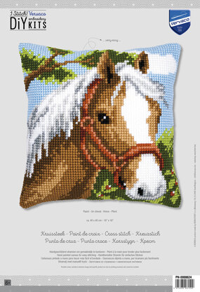 Vervaco Horse Head Cushion Front Chunky Cross Stitch Kit - 40cm x 40cm