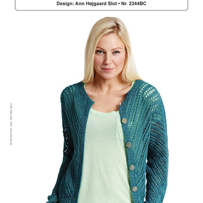 Eyelet Pattern Cardigan in BC Garn Silkbloom Fino - 2344BC - Downloadable PDF