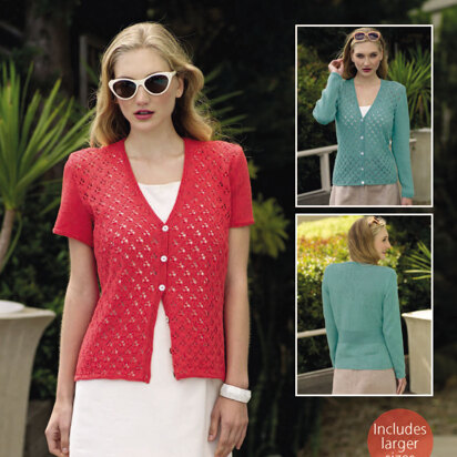 Short and Long Sleeved Cardigans in Sirdar Cotton 4 Ply - 7911 - Downloadable PDF