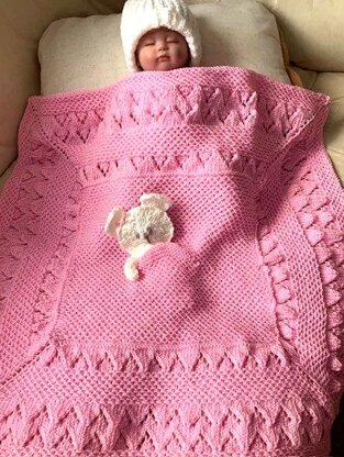 TEDDY IN A POCKET baby blanket