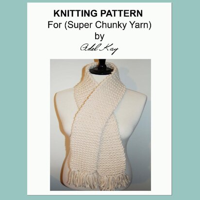 Casey Chunky Yarn Tasseled Garter Stitch Scarf by Adel Kay